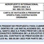 Lee más sobre el artículo INVITACIÓN A PRESENTAR OFERTA PARA CONTRATACIÓN ORDINARIA DE BOMBERO AERONAUTICO